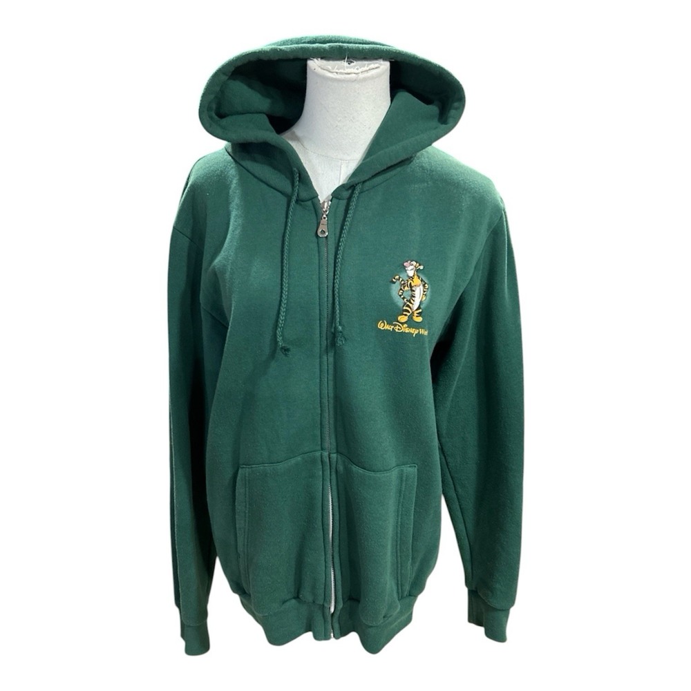 Walt Disney World Tigger Hoodie Womens Small Green Full Zip Sweatshirt